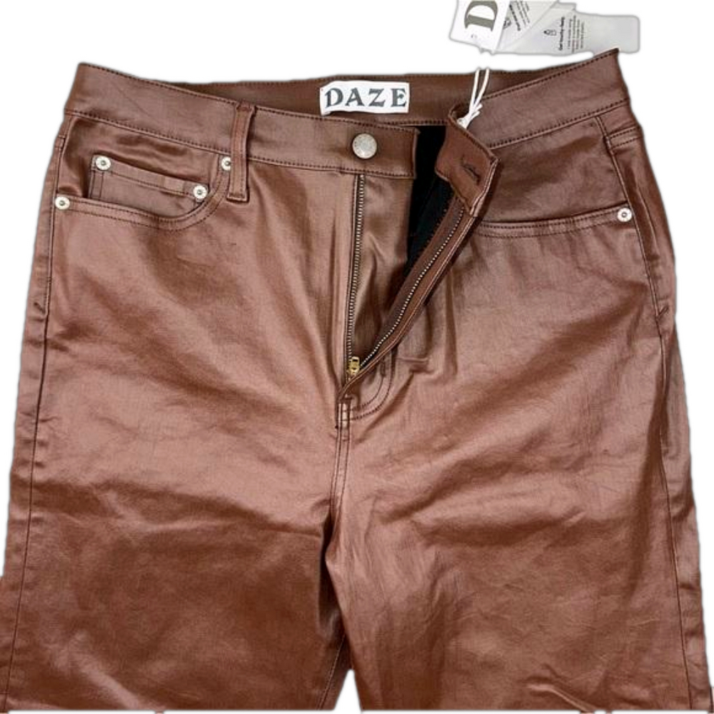 DAZE Sundaze coated jeans women’s size 31 high waisted, coated espresso NWT - Picture 8 of 16